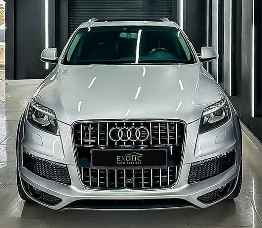 Silver Audi SUV cleaned and ready for collection after service